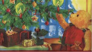 Serviette Asger, Bär mit Weihnachtsbaum, Rarität
